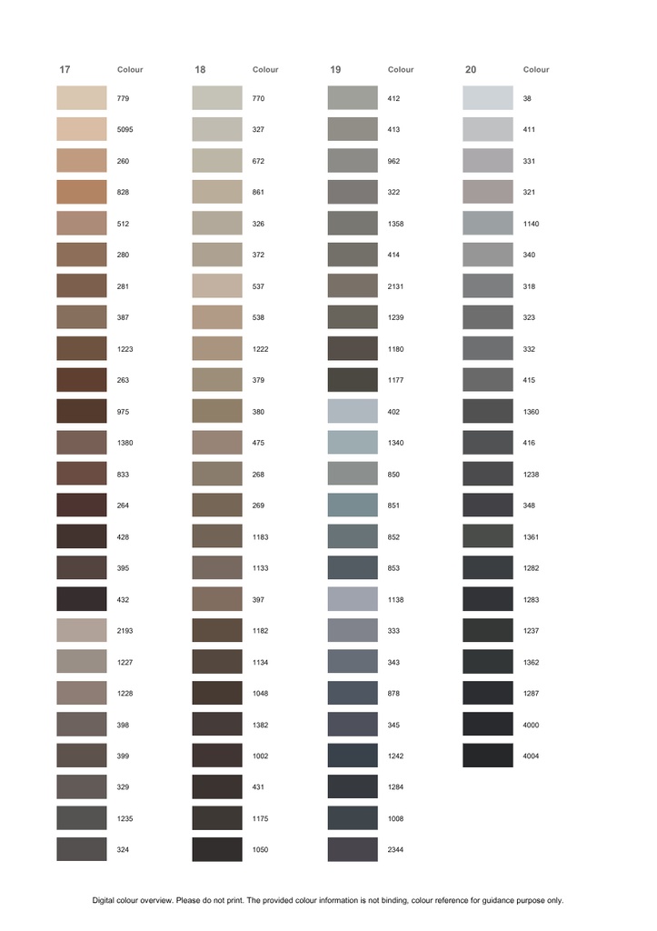 Carta de colores Hilo Saba 50 500m en caja de 10 bobinas