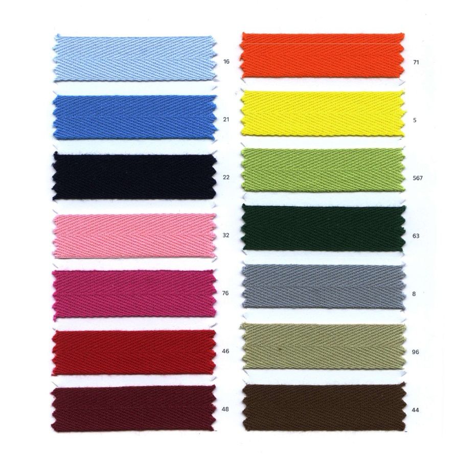 Colores Cinta de espiga 100% algodón